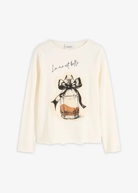 Tričko s dlouhým rukávem, z bavlněného streče, bonprix