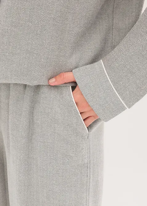 Tkané flanelové pyžamo se vzorem rybí kosti, bonprix