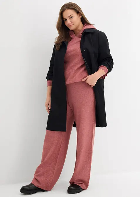 Pleten&yacute; svetr s kapuc&iacute;, bonprix