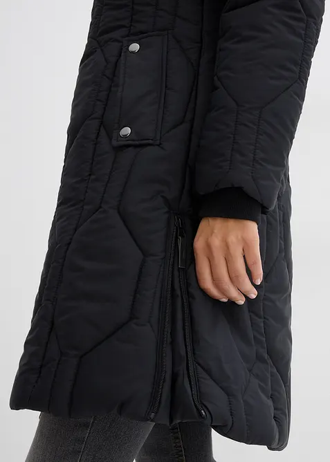 Krátký kabát s diamantovým prošíváním a postranními zipy, bonprix