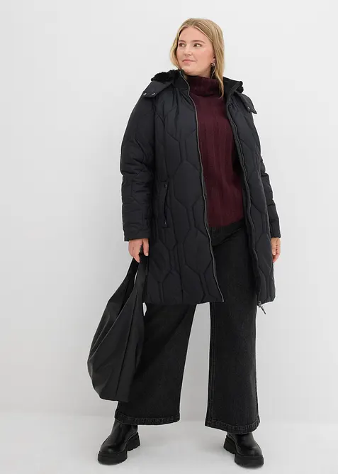 Kr&aacute;tk&yacute; kab&aacute;t s diamantov&yacute;m pro&scaron;&iacute;v&aacute;n&iacute;m a postrann&iacute;mi zipy, bonprix