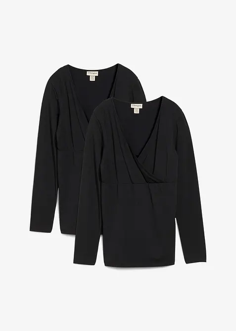 Těhotenské a kojící tričko 2 v 1, z organické bavlny (2 ks v balení), bonprix