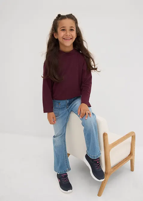 Triko s dlouhým rukávem, z elastické směsi s organickou bavlnou (2 ks v balení), bonprix