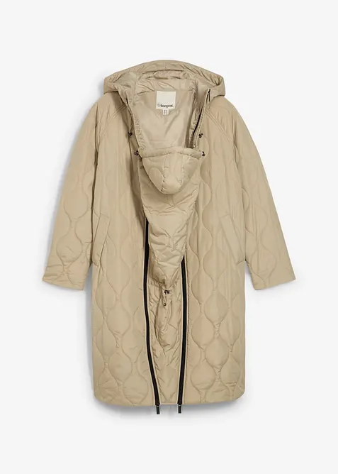 Těhotenský a nosicí prošívaný kabát 3 v 1, bonprix