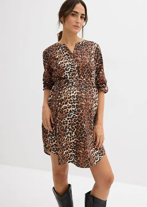 Těhotenské/kojicí košilové šaty ze splývavé viskózy, bonprix