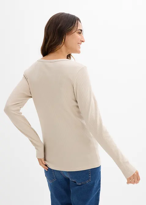 Žebrované těhotenské triko z čisté bavlny (2 ks v balení), bonprix