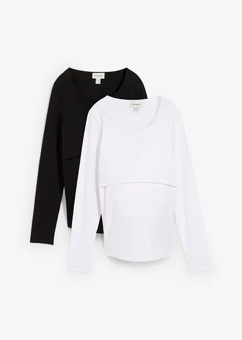 Těhotenské a kojicí triko z organické bavlny (2 ks v balení), bonprix