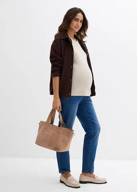 Žebrované těhotenské triko z čisté bavlny (2 ks v balení), bonprix