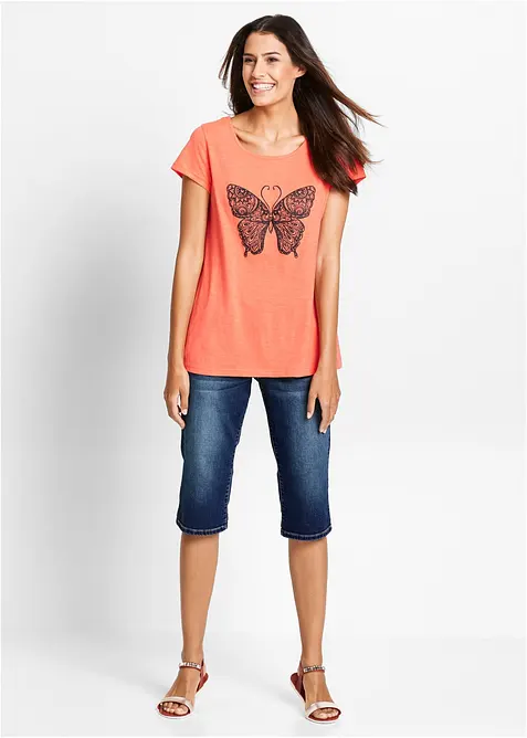 Džínové bermudy Mid Waist, pohodlný pas, bonprix