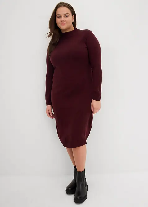 Šaty z jemného úpletu, se stojáčkem, bonprix