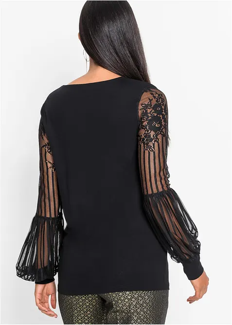 Tričko s dlouhým rukávem, z viskózové směsi, bonprix