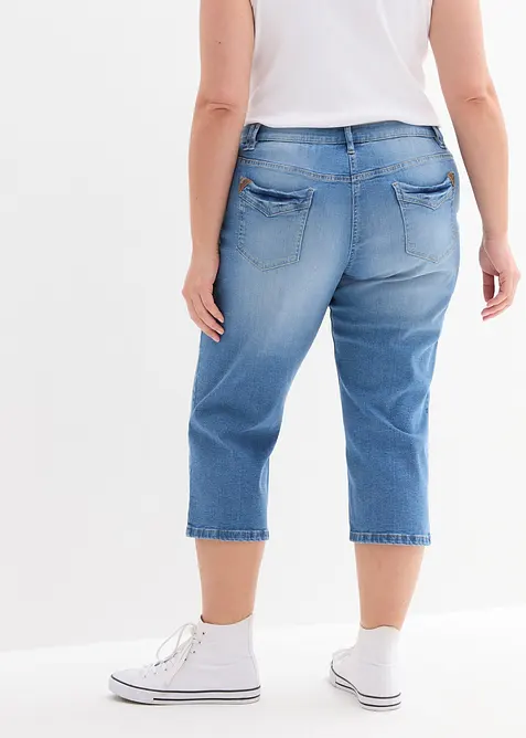 Capri dž&iacute;ny, Slim Fit, Mid Waist, bonprix