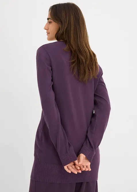 Dlouhý základní svetr s výstřihem do V, bonprix