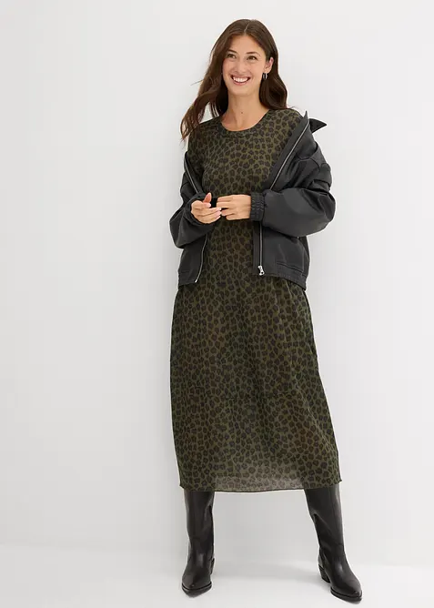 Úpletové midi šaty, bonprix