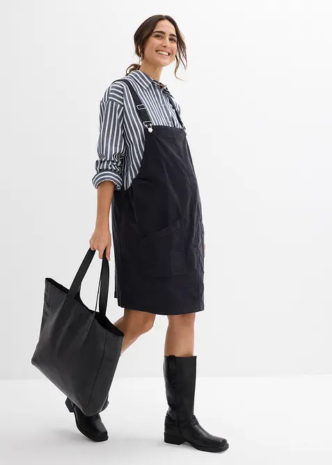 Těhotenské šaty z bavlněného manšestru se strečem, s laclem, bonprix