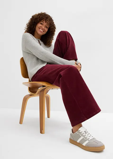 Manšestrové kalhoty ve stylu Marlene, bonprix