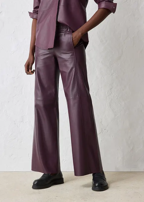 Kalhoty Marlene z kůže nappa, bonprix