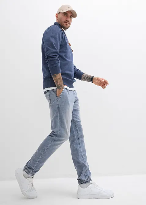 Mikina s &scaron;&aacute;lov&yacute;m l&iacute;mcem a s detaily z imitace kůže, bonprix