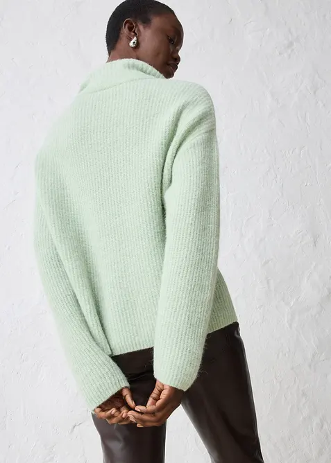 Oversize vlněný svetr s alpakou, bonprix