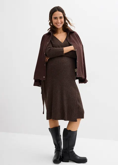 Velmi měkké těhotenské/kojicí pletené šaty s 3/4 rukávy, bonprix