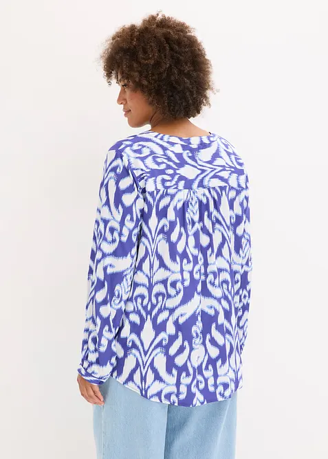 Tunikov&aacute; halenka ze spl&yacute;vav&eacute; visk&oacute;zy, bonprix