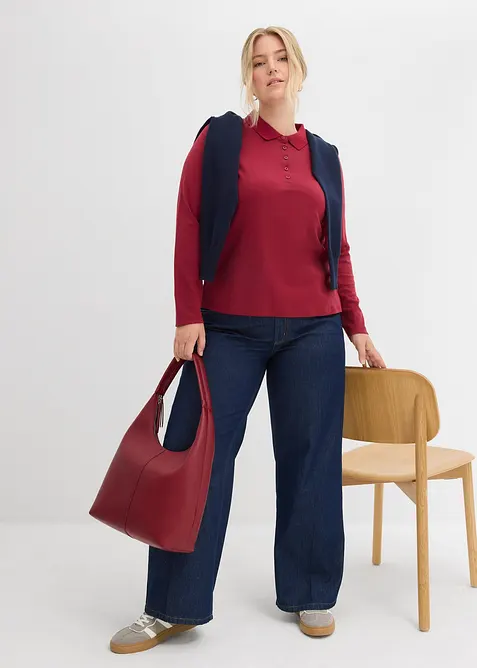 Triko polo z těžké organické bavlny, bonprix