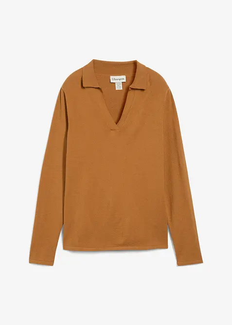 Triko polo z jemné viskózy, bonprix