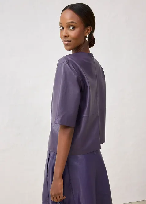 Kožená tunika z napa jehnětiny, bonprix