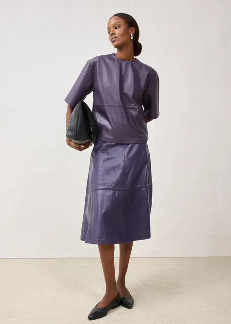 Kožená tunika z napa jehnětiny, bonprix