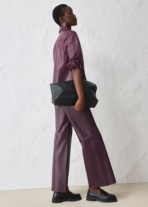 Kožená košile z jehnětiny nappa, bonprix