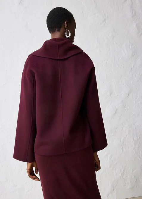 Oversize kabátek z měkké vlněné směsi, bonprix