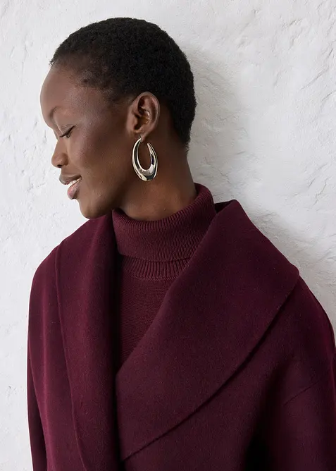 Oversize kabátek z měkké vlněné směsi, bonprix