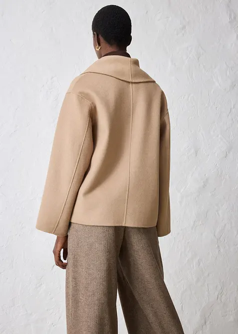 Oversize kabátek z měkké vlněné směsi, bonprix