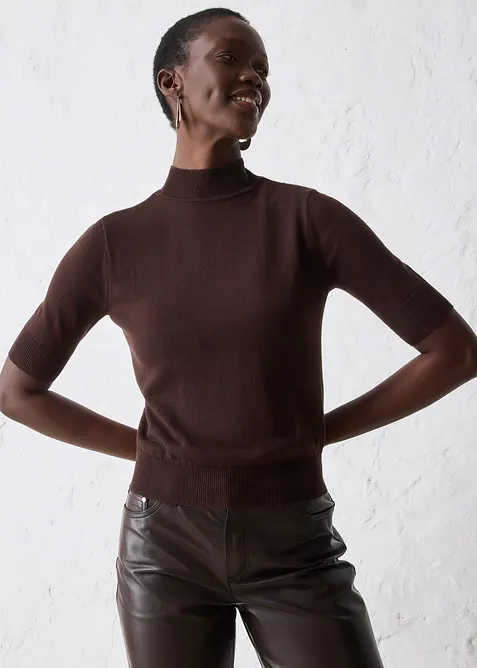 Svetr s rolákovým límcem z měkké vlněné směsi, bonprix