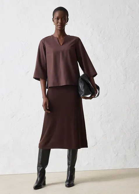 Pletená sukně z měkké vlněné směsi, bonprix