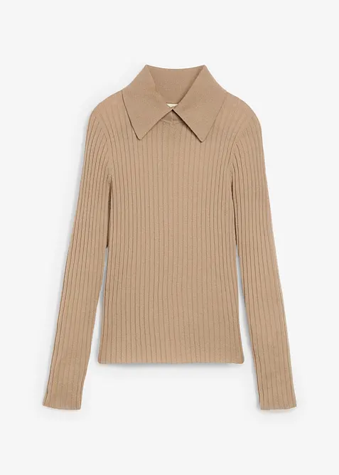 Žebrovaný svetr z merino vlny, bonprix