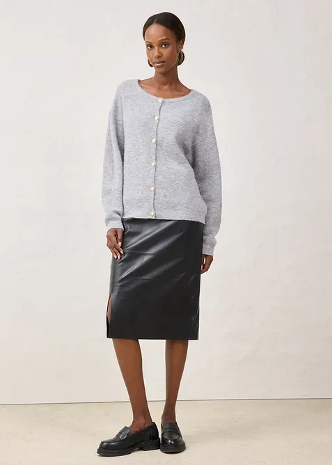 Pletený kabátek z hřejivé směsi s alpakou, bonprix