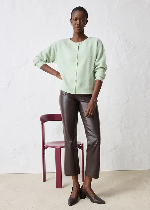 Pletený kabátek z hřejivé směsi s alpakou, bonprix