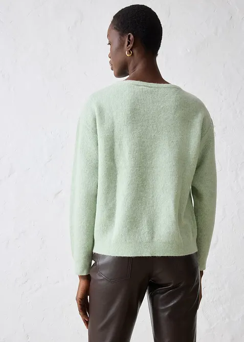 Pletený kabátek z hřejivé směsi s alpakou, bonprix