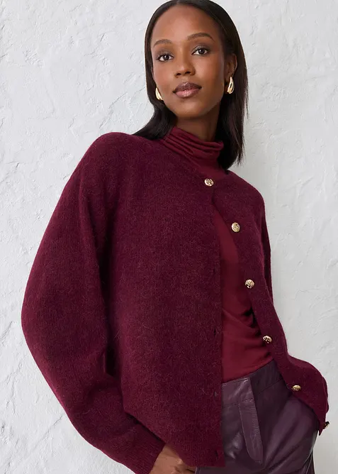 Pletený kabátek z hřejivé směsi s alpakou, bonprix