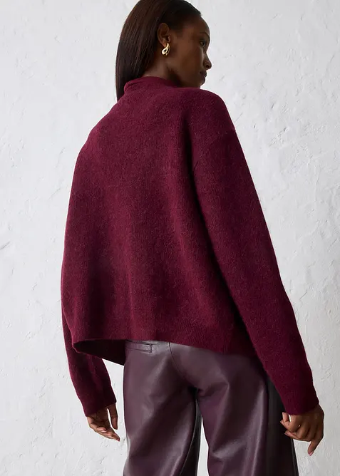 Pletený kabátek z hřejivé směsi s alpakou, bonprix