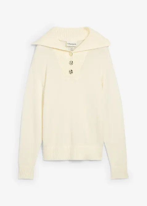 Svetr s límečkem na zip, z merino vlny, bonprix