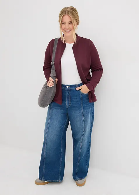 Mikina se zap&iacute;n&aacute;n&iacute;m na zip, z materi&aacute;lu scuba, bonprix