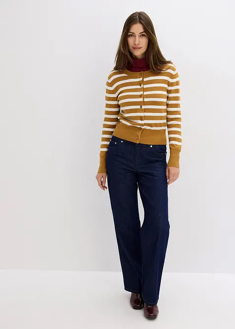 Kardigan z jemné pleteniny s proužky, bonprix