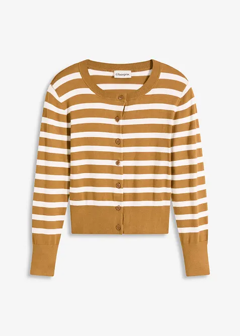 Kardigan z jemné pleteniny s proužky, bonprix