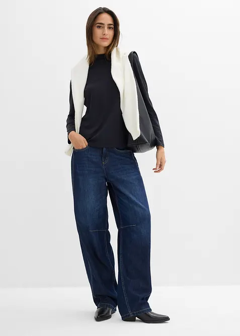 Tričko s dlouhým rukávem a stojáčkem, s recyklovaným polyamidem, bonprix