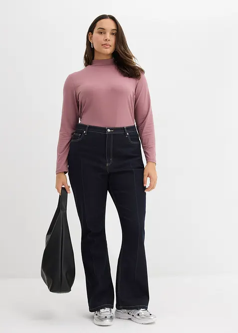 Tričko s dlouhým rukávem a stojáčkem, s recyklovaným polyamidem, bonprix