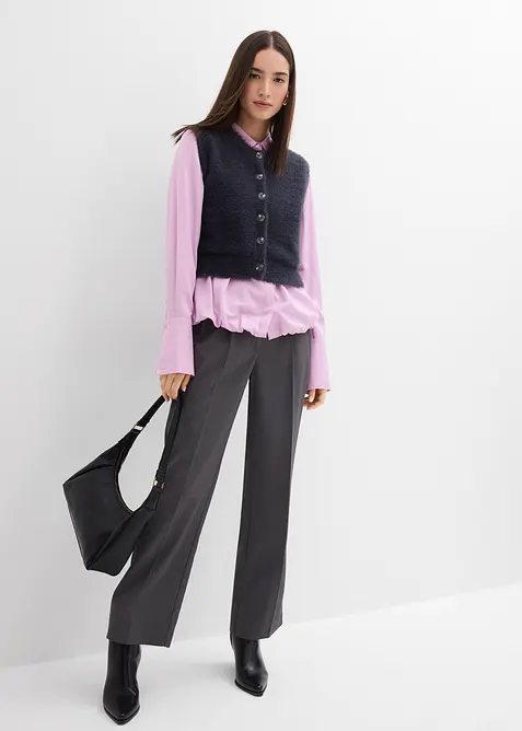 Pletená vesta ze směsi péřové příze a viskózy, bonprix