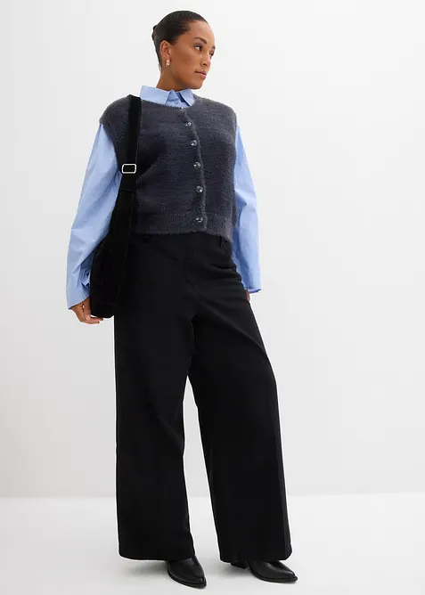 Pletená vesta ze směsi péřové příze a viskózy, bonprix