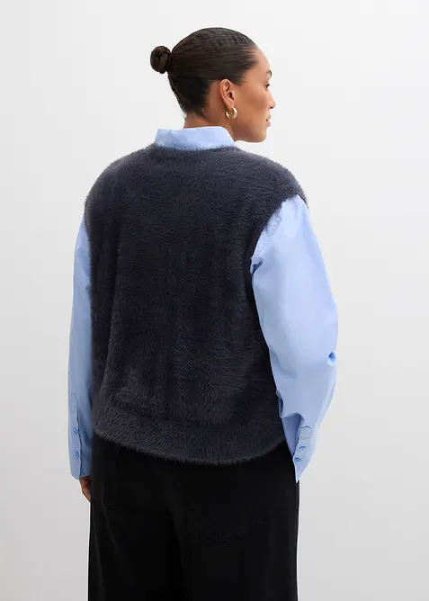 Pletená vesta ze směsi péřové příze a viskózy, bonprix